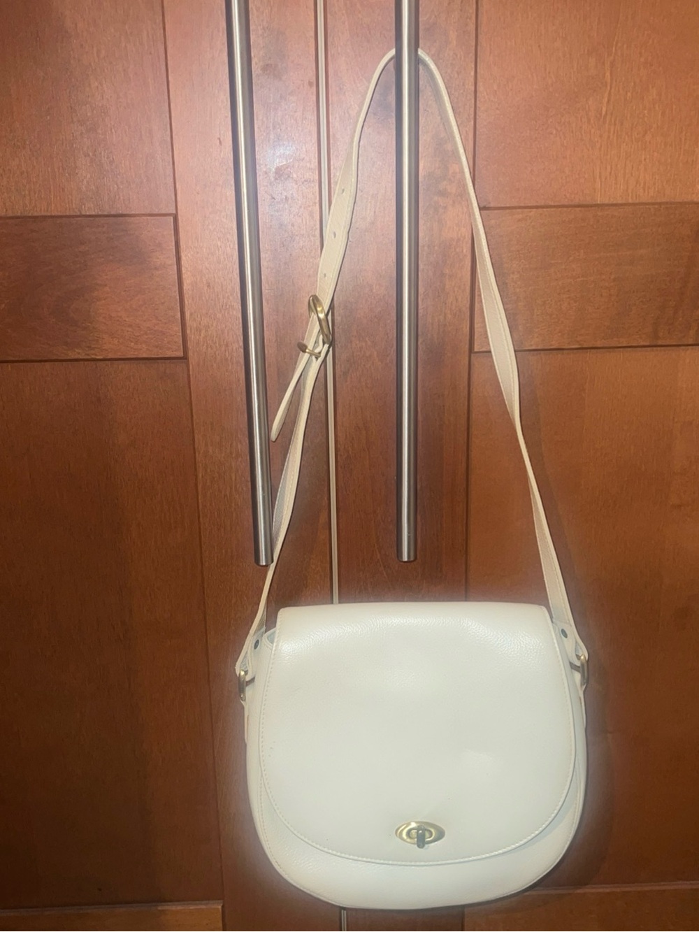Vintage COACH 1993 Madison Carlyle Ivory White Leather Crossbody Bag Italy- 4401